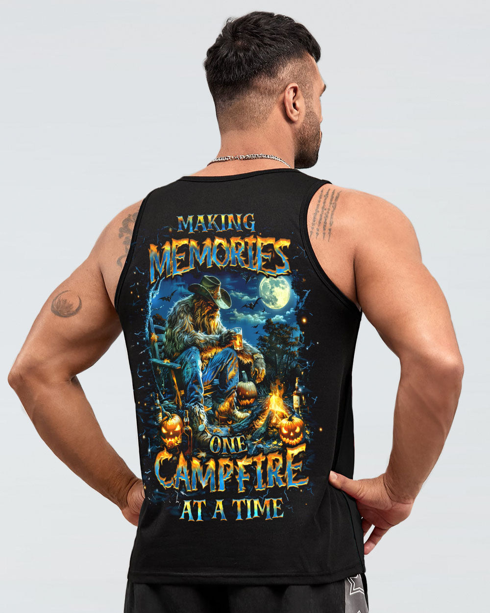 BLISSCORNERS MAKING MEMORIES ONE CAMPFIRE BIGFOOT HALLOWEEN ALL OVER PRINT