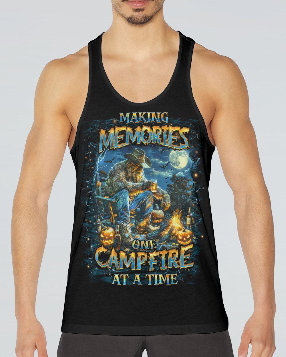 BLISSCORNERS MAKING MEMORIES ONE CAMPFIRE BIGFOOT HALLOWEEN ALL OVER PRINT