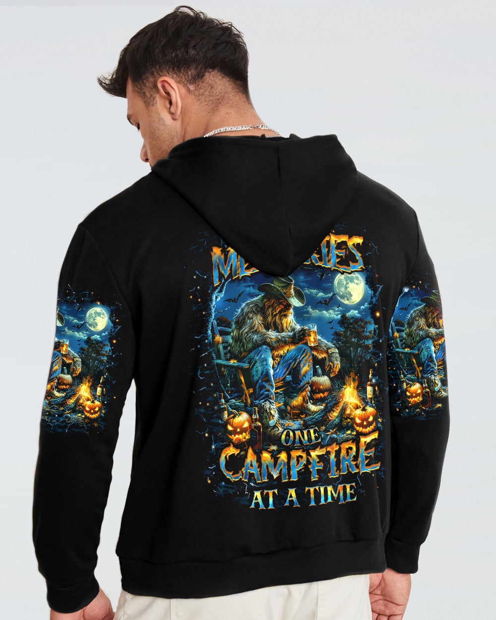 BLISSCORNERS MAKING MEMORIES ONE CAMPFIRE BIGFOOT HALLOWEEN ALL OVER PRINT