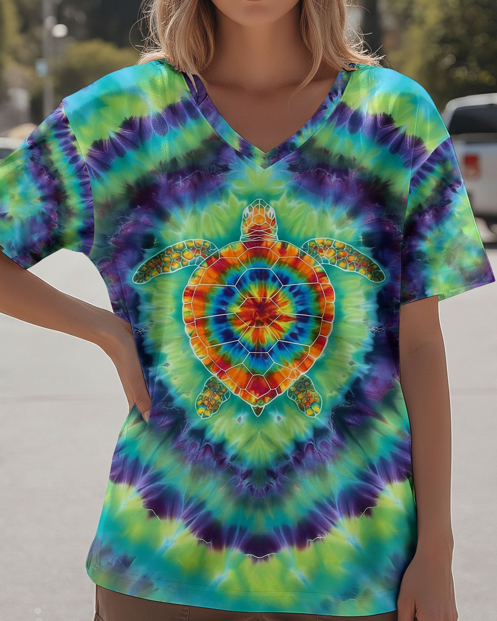 BLISSCORNERS TURTLE TIE DYE ALL OVER PRINT