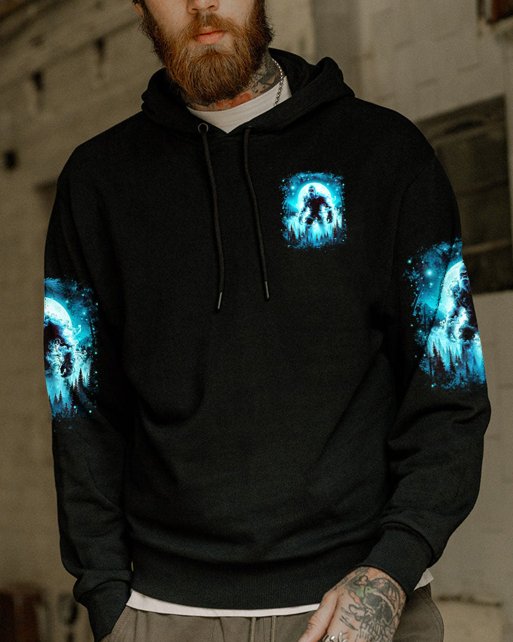 BLISSCORNERS HELLO DARKNESS MY OLD FRIEND BIGFOOT ALL OVER PRINT