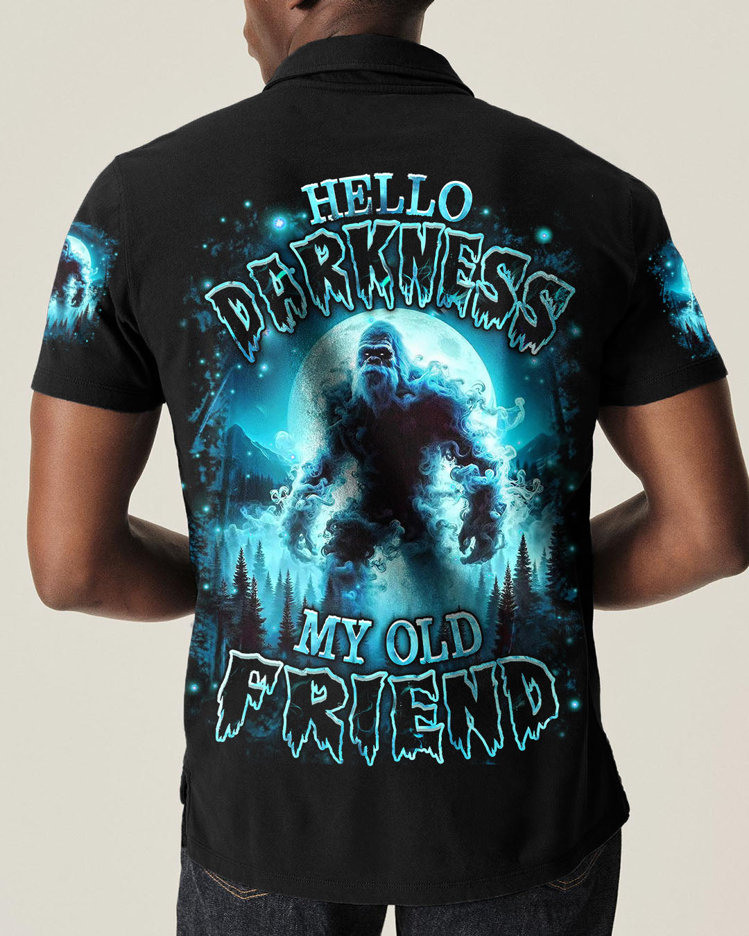 BLISSCORNERS HELLO DARKNESS MY OLD FRIEND BIGFOOT ALL OVER PRINT