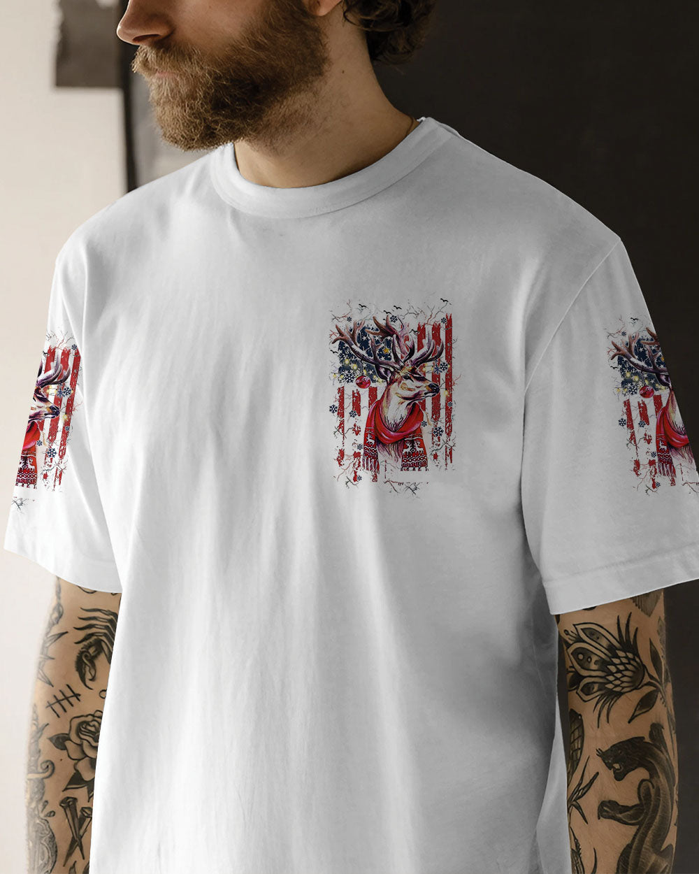 BLISSCORNERS THE CLOSER I GET TO NATURE DEER CHRISTMAS ALL OVER PRINT