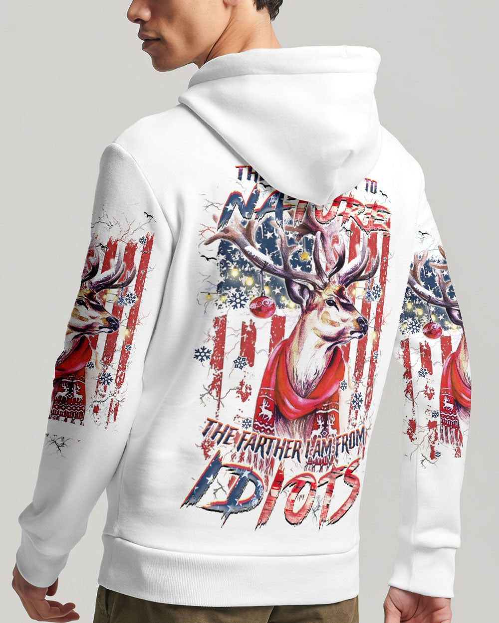 BLISSCORNERS THE CLOSER I GET TO NATURE DEER CHRISTMAS ALL OVER PRINT