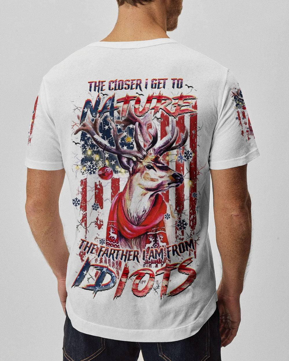 BLISSCORNERS THE CLOSER I GET TO NATURE DEER CHRISTMAS ALL OVER PRINT