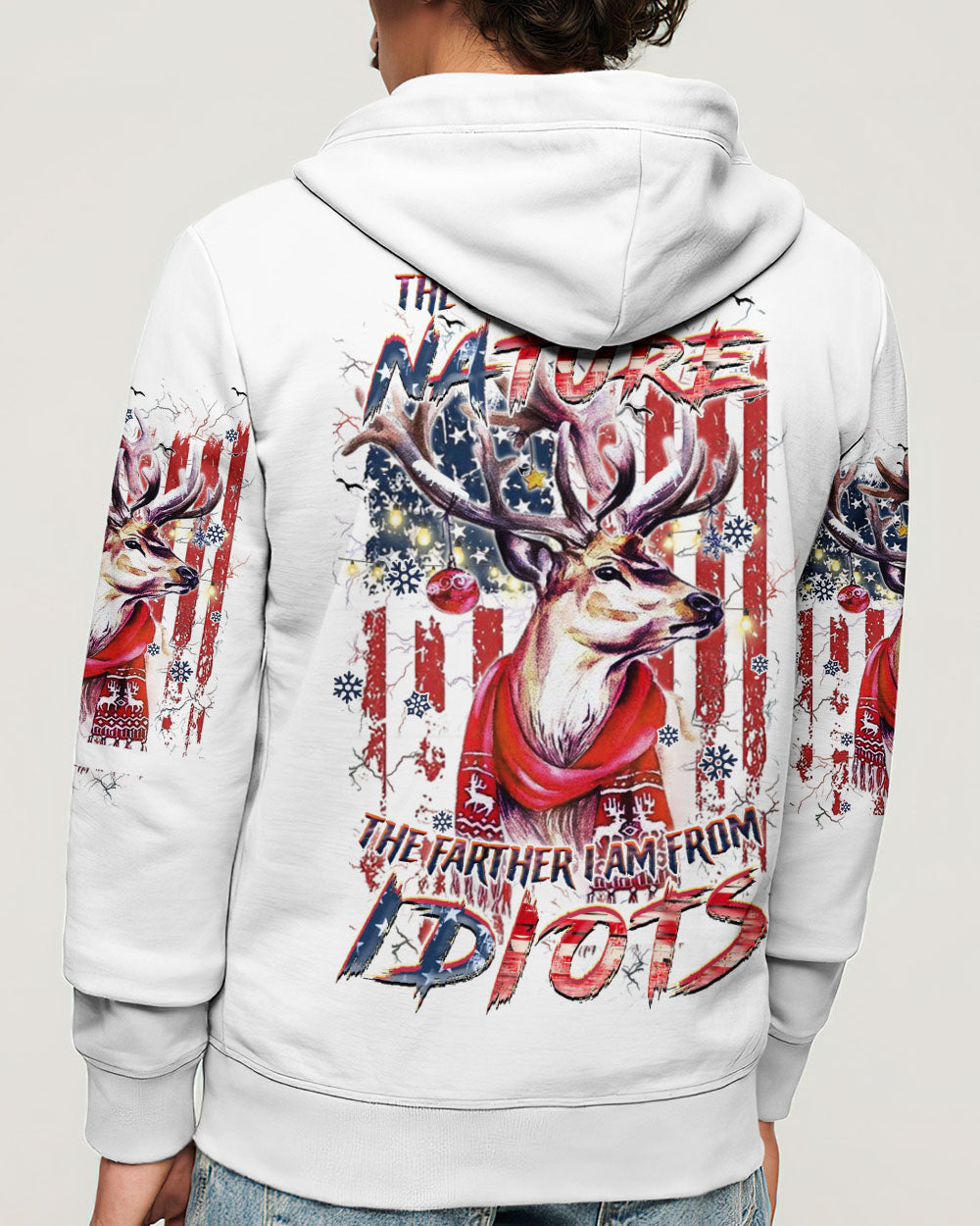 BLISSCORNERS THE CLOSER I GET TO NATURE DEER CHRISTMAS ALL OVER PRINT