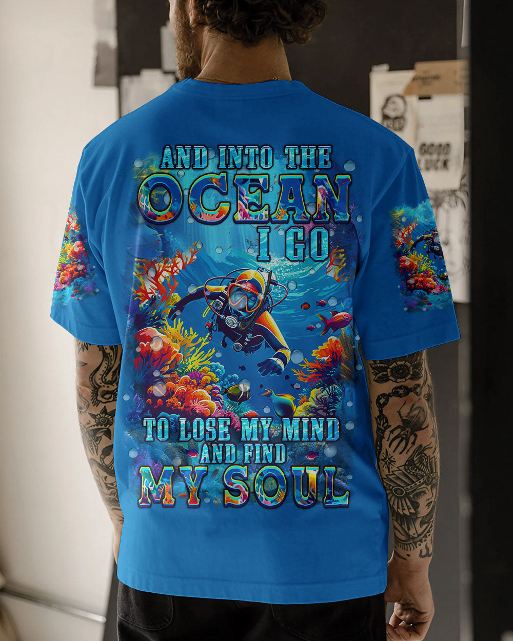 BLISSCORNERS AND INTO THE OCEAN I GO SCUBA DIVING ALL OVER PRINT