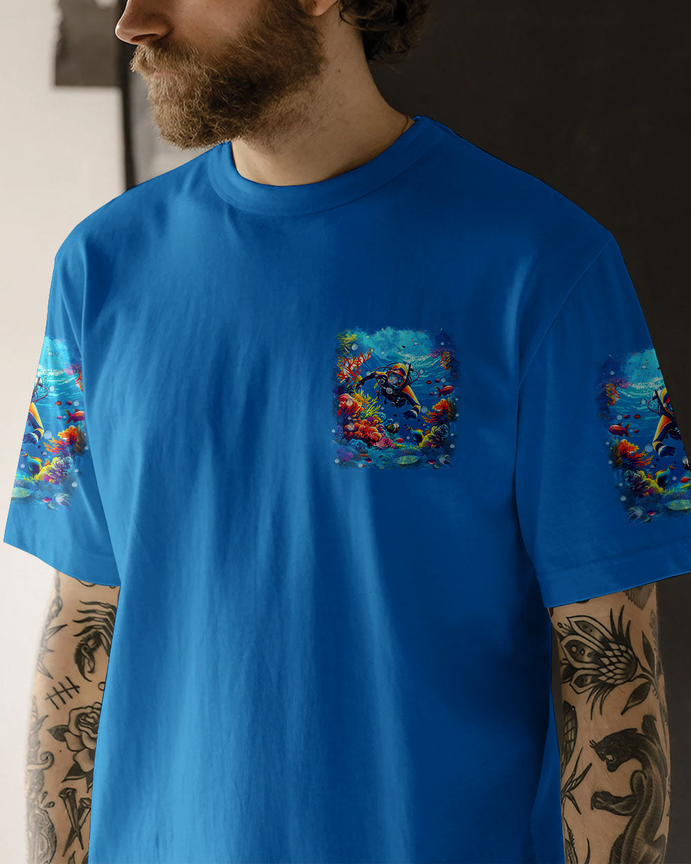 BLISSCORNERS AND INTO THE OCEAN I GO SCUBA DIVING ALL OVER PRINT