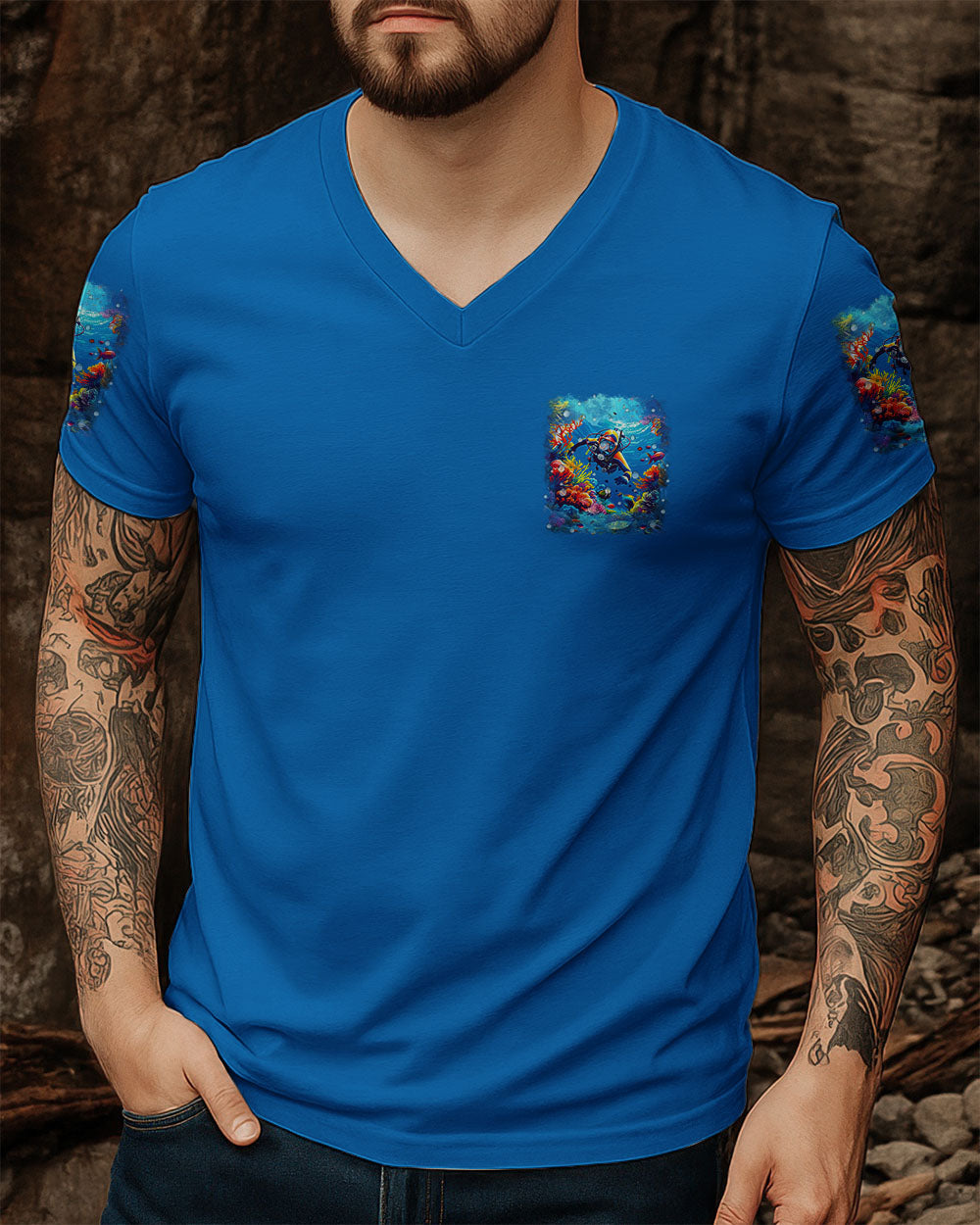 BLISSCORNERS AND INTO THE OCEAN I GO SCUBA DIVING ALL OVER PRINT