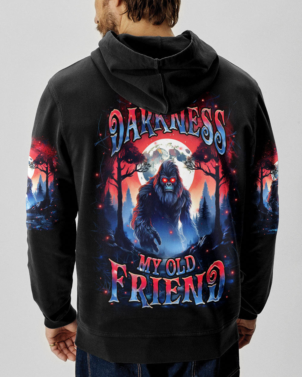 BLISSCORNERS HELLO DARKNESS MY OLD FRIEND BIGFOOT ALL OVER PRINT