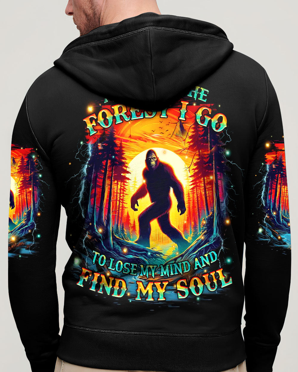 BLISSCORNERS AND INTO THE FOREST I GO BIGFOOT ALL OVER PRINT