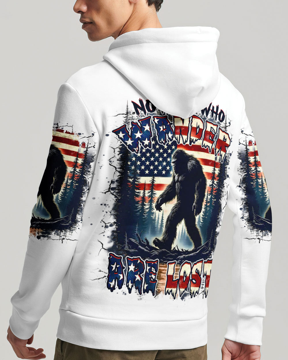 BLISSCORNERS NOT ALL WHO WANDER ARE LOST BIGFOOT ALL OVER PRINT