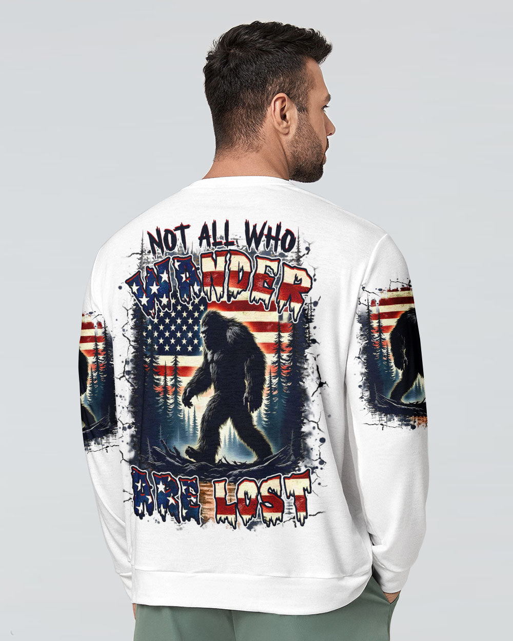 BLISSCORNERS NOT ALL WHO WANDER ARE LOST BIGFOOT ALL OVER PRINT