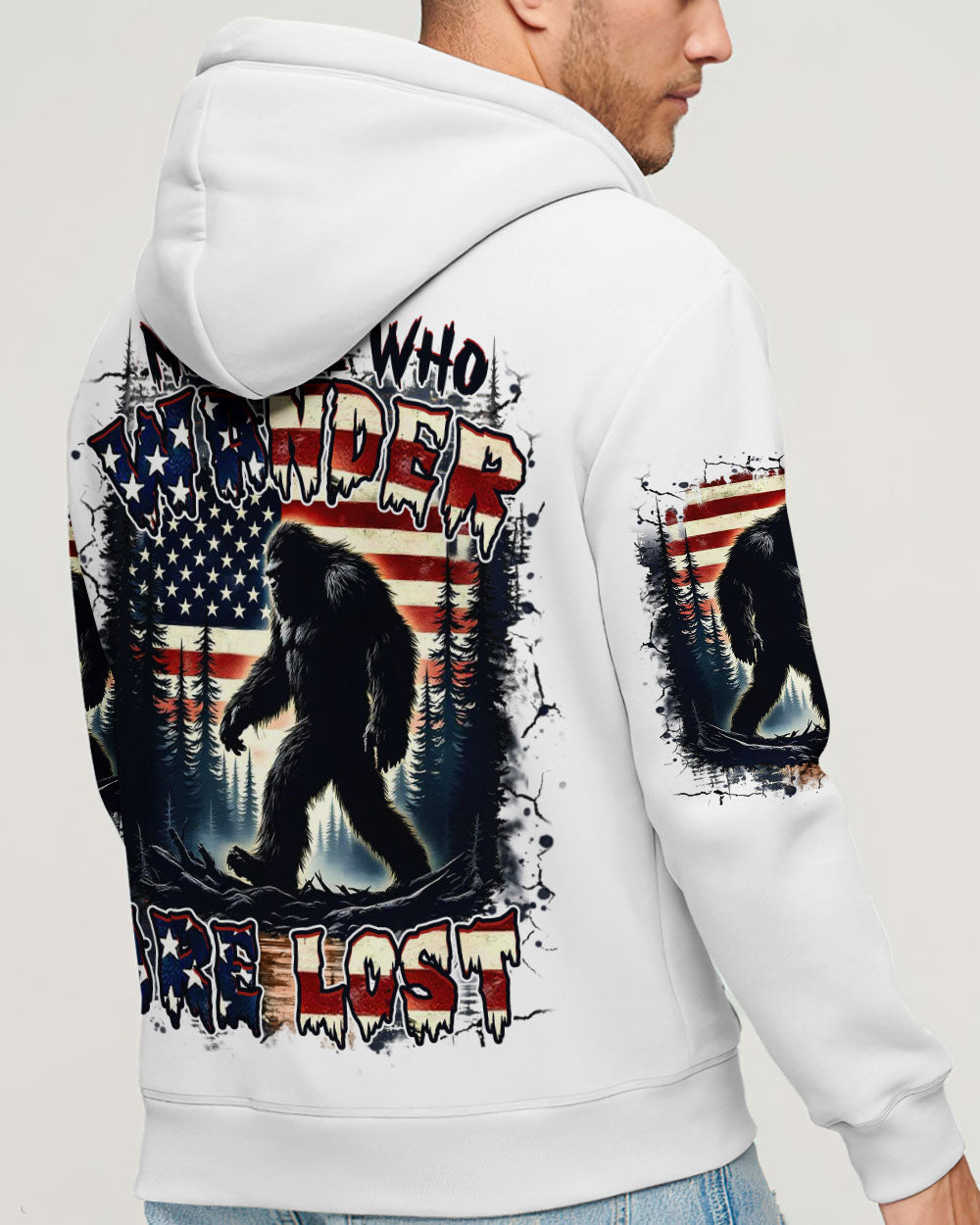BLISSCORNERS NOT ALL WHO WANDER ARE LOST BIGFOOT ALL OVER PRINT