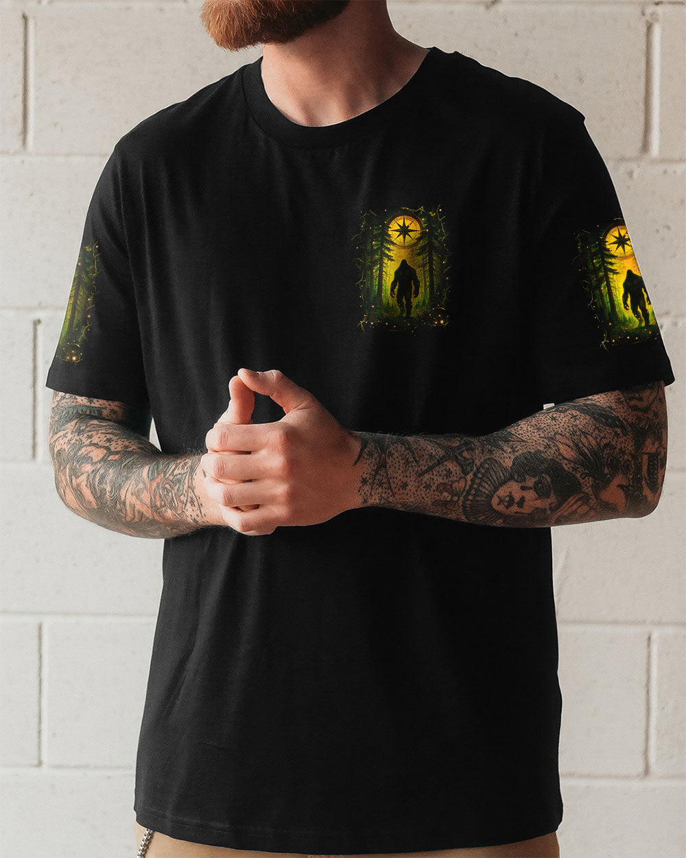 BLISSCORNERS AND INTO THE FOREST I GO BIGFOOT ALL OVER PRINT