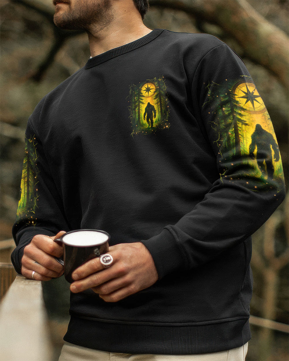 BLISSCORNERS AND INTO THE FOREST I GO BIGFOOT ALL OVER PRINT