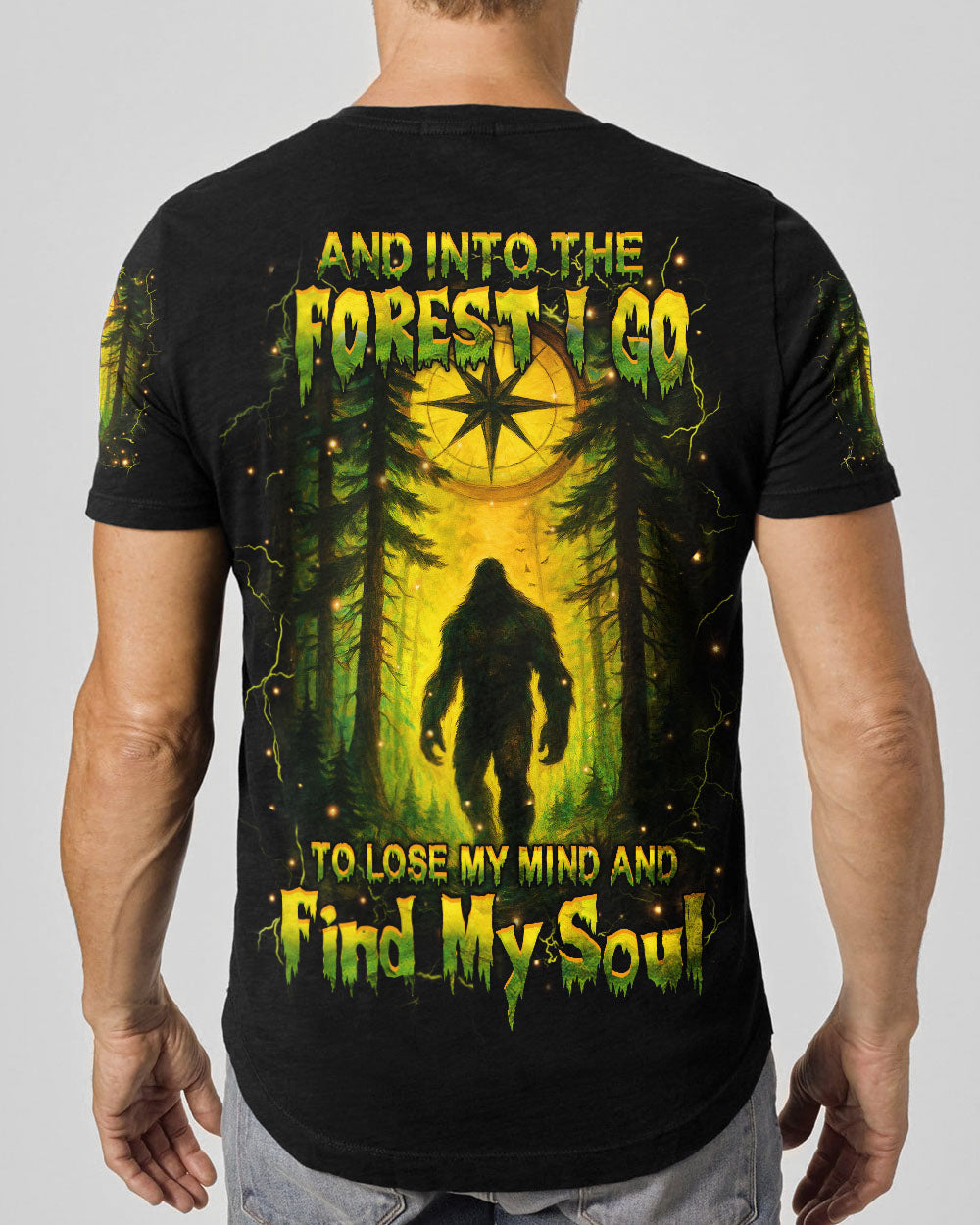 BLISSCORNERS AND INTO THE FOREST I GO BIGFOOT ALL OVER PRINT