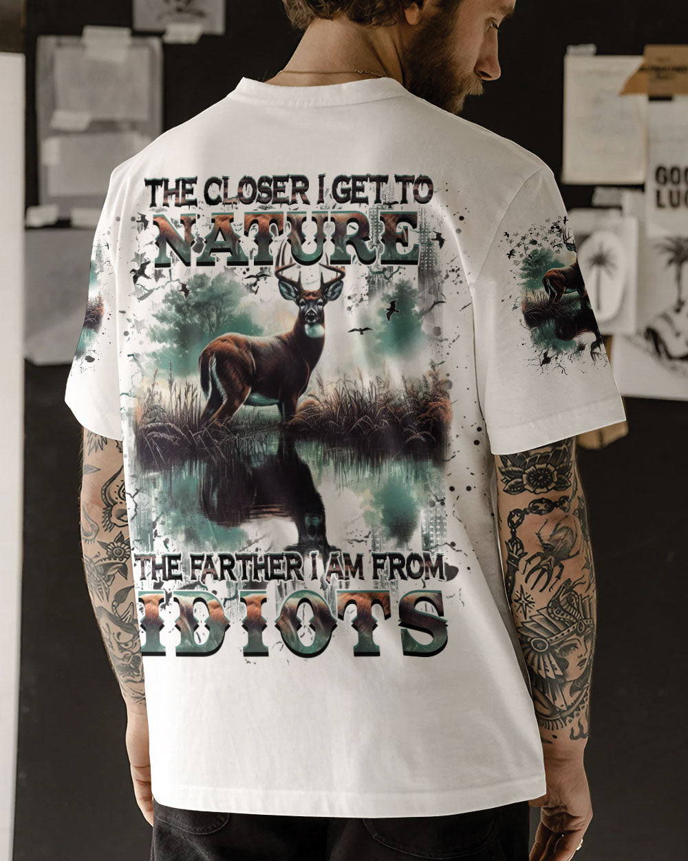 BLISSCORNERS THE CLOSER I GET TO NATURE DEER ALL OVER PRINT