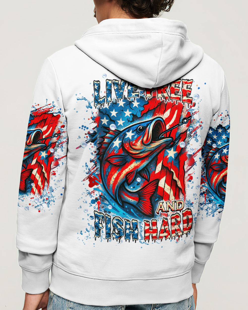 BLISSCORNERS LIVE FREE AND FISH HARD ALL OVER PRINT