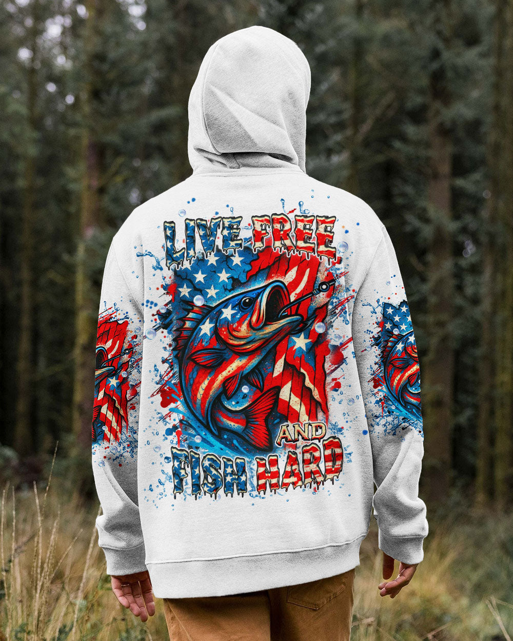 BLISSCORNERS LIVE FREE AND FISH HARD ALL OVER PRINT