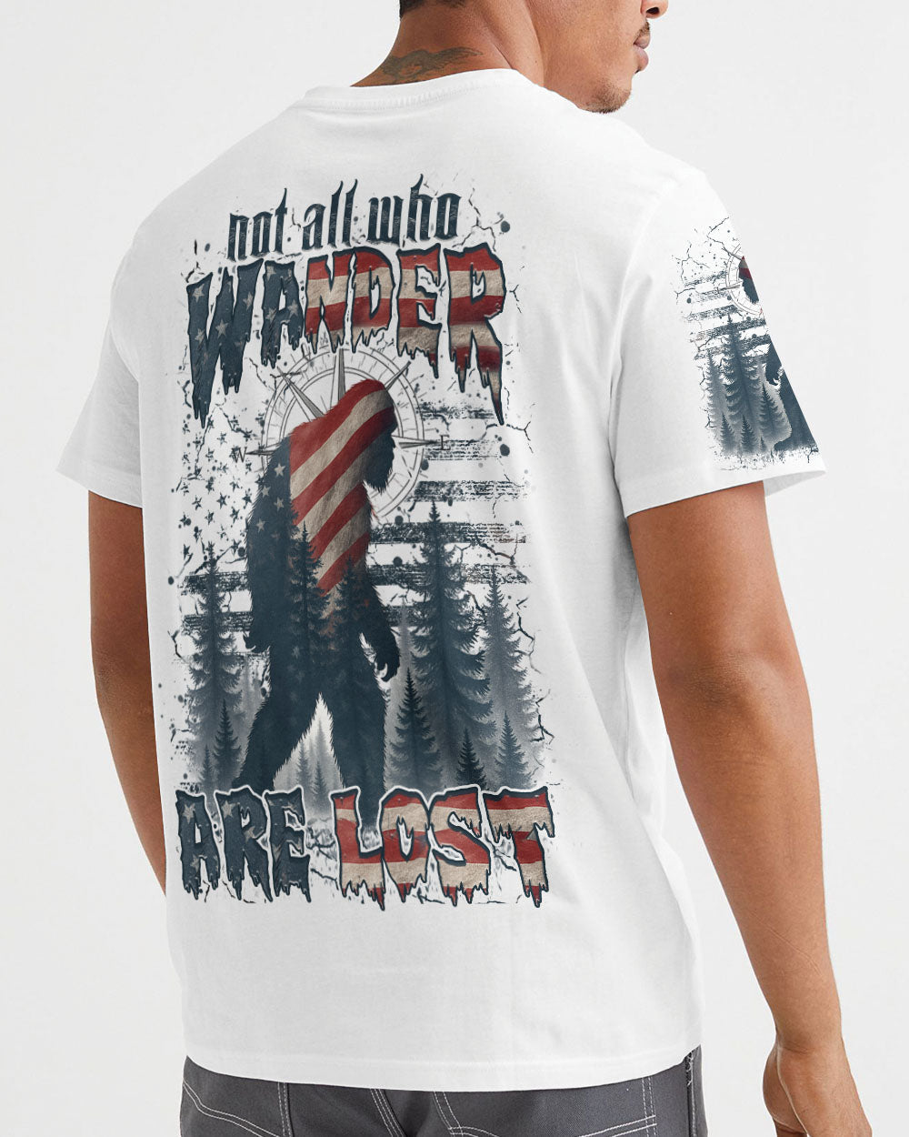 BLISSCORNERS NOT ALL WHO WANDER ARE LOST BIGFOOT ALL OVER PRINT