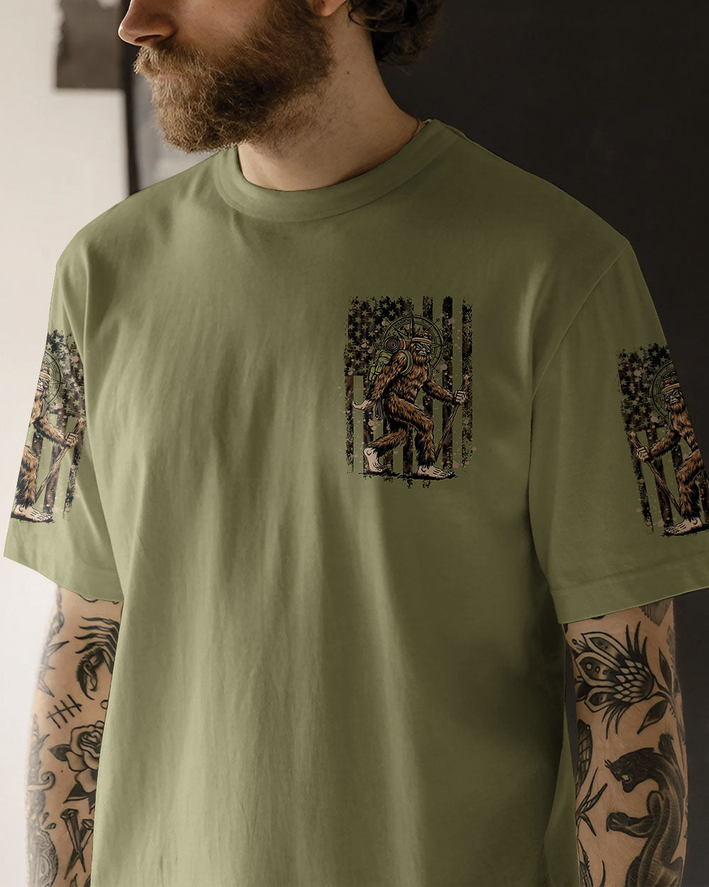 BLISSCORNERS NOT ALL WHO WANDER ARE LOST BIGFOOT ALL OVER PRINT