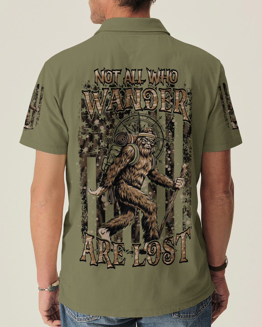 BLISSCORNERS NOT ALL WHO WANDER ARE LOST BIGFOOT ALL OVER PRINT