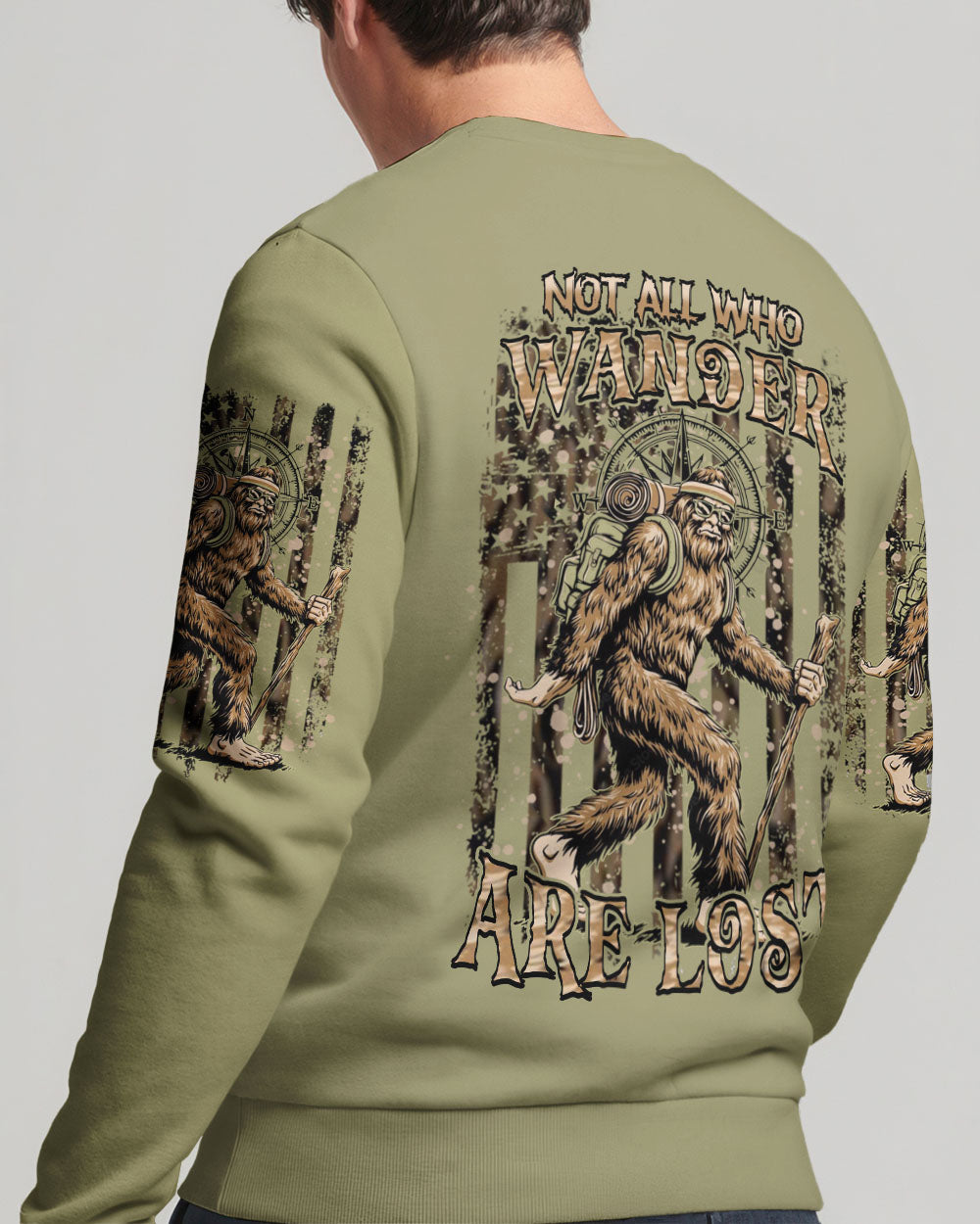 BLISSCORNERS NOT ALL WHO WANDER ARE LOST BIGFOOT ALL OVER PRINT