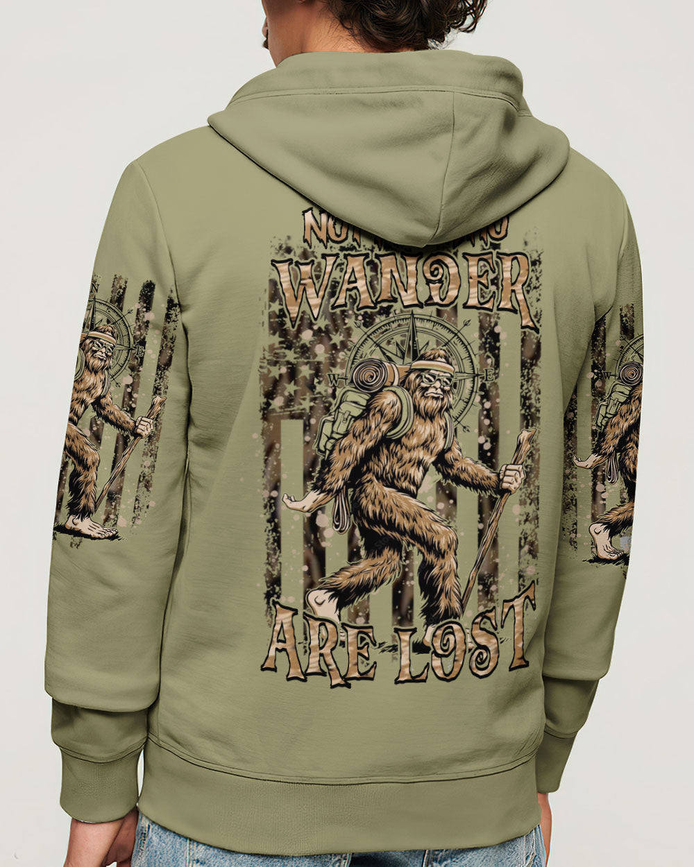 BLISSCORNERS NOT ALL WHO WANDER ARE LOST BIGFOOT ALL OVER PRINT
