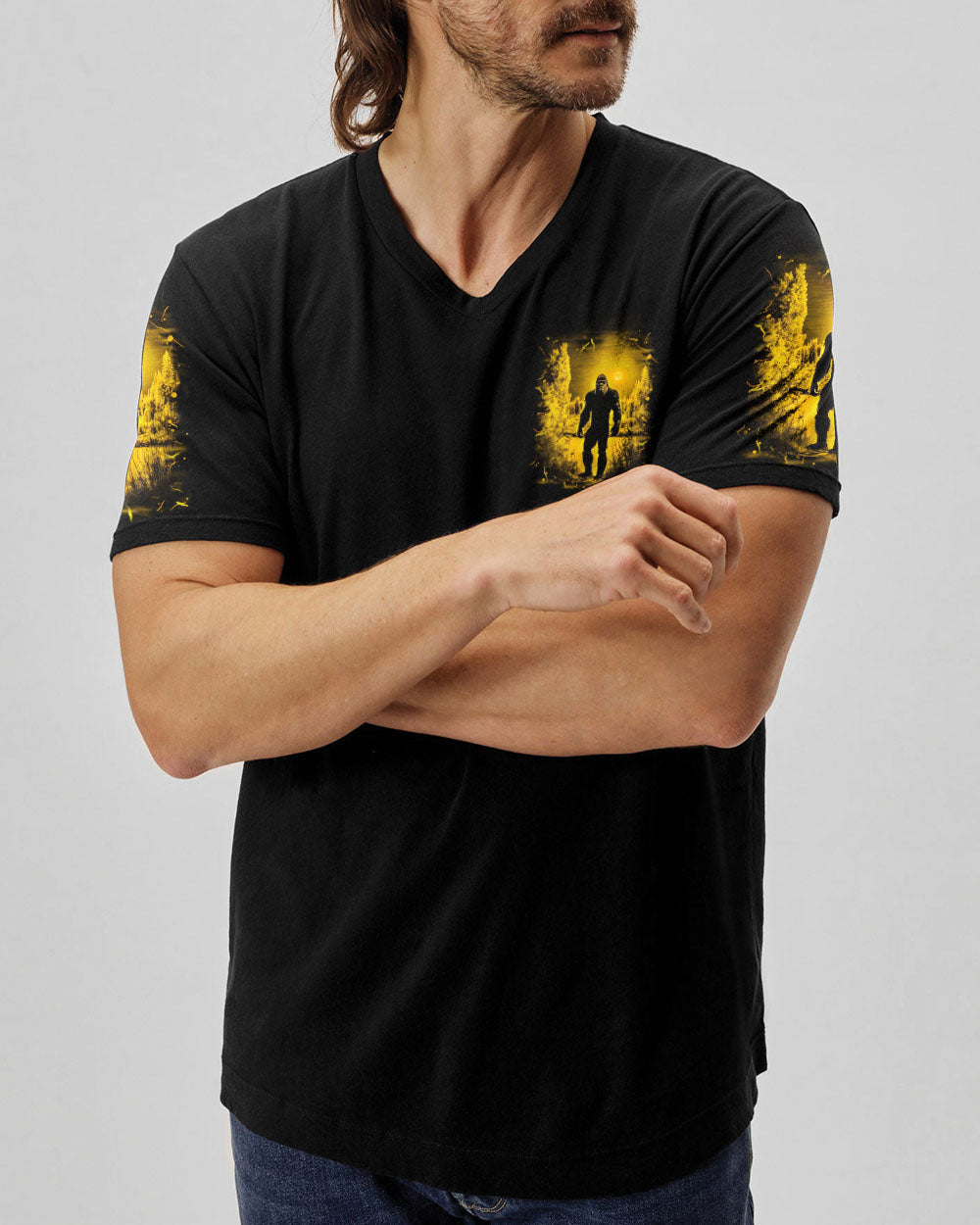 BLISSCORNERS AND INTO THE FOREST I GO BIGFOOT ALL OVER PRINT