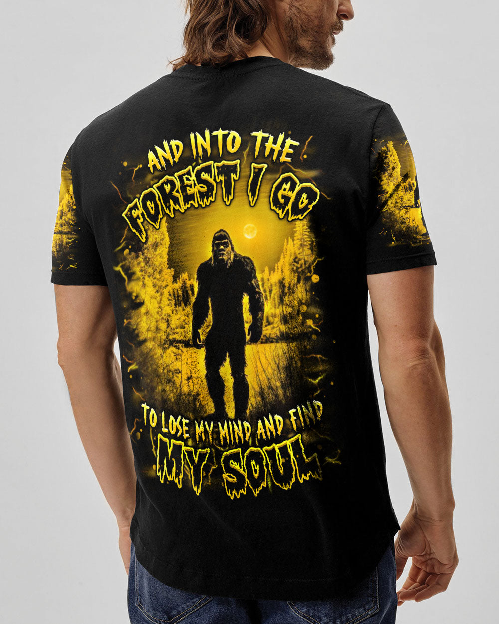 BLISSCORNERS AND INTO THE FOREST I GO BIGFOOT ALL OVER PRINT