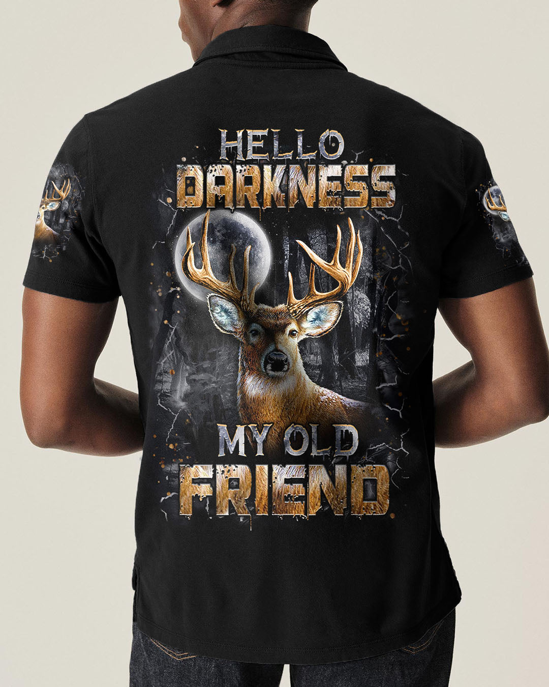 BLISSCORNERS HELLO DARKNESS MY OLD FRIEND DEER ALL OVER PRINT