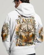 BLISSCORNERS NOT ALL WHO WANDER ARE LOST DEER COMPASS ALL OVER PRINT