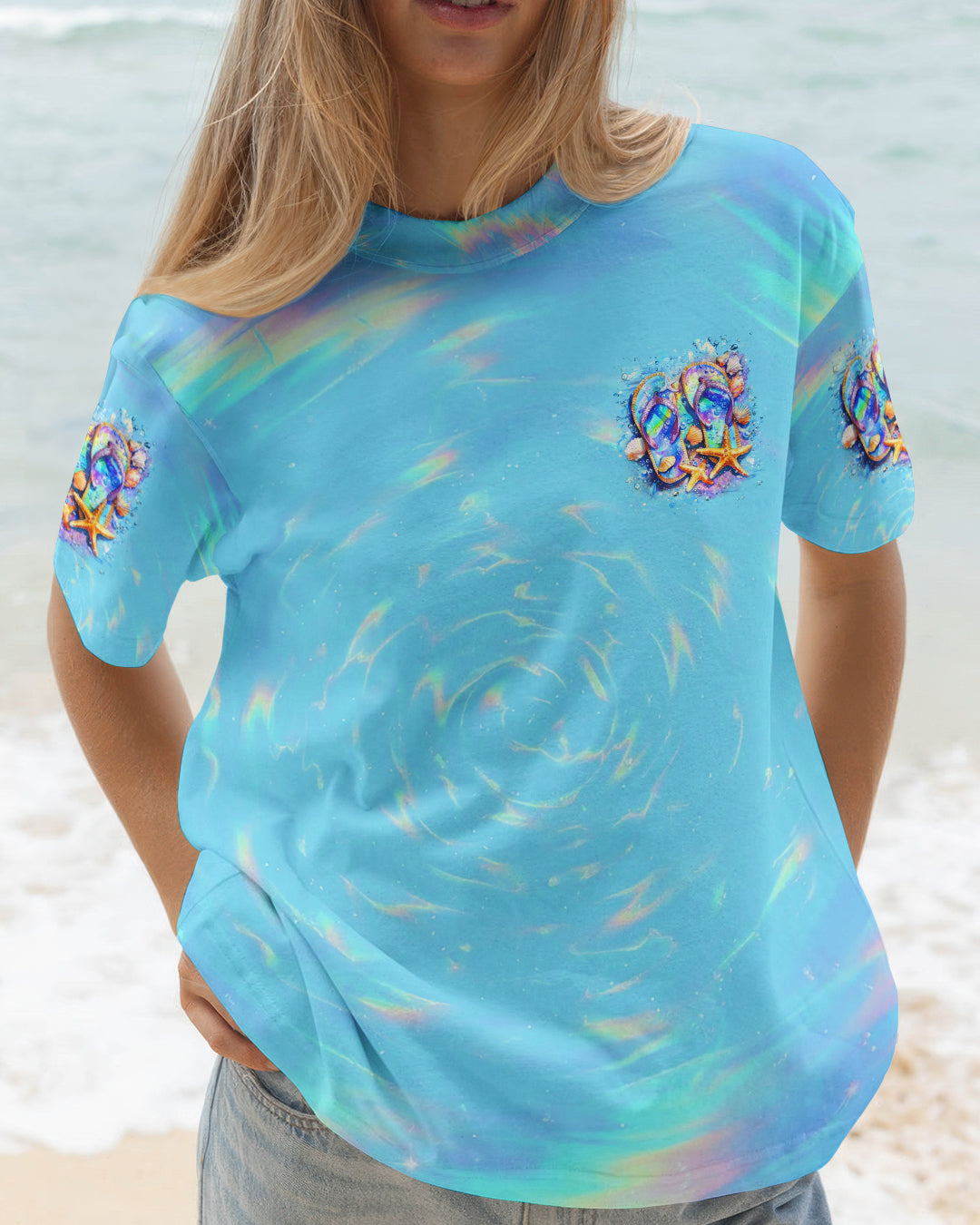 BLISSCORNERS LIFE IS BETTER IN FLIP-FLOPS AND SANDY TOES ALL OVER PRINT