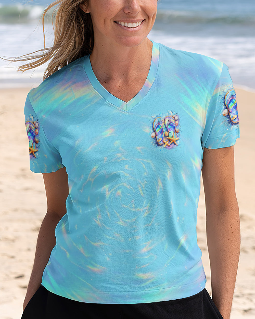 BLISSCORNERS LIFE IS BETTER IN FLIP-FLOPS AND SANDY TOES ALL OVER PRINT