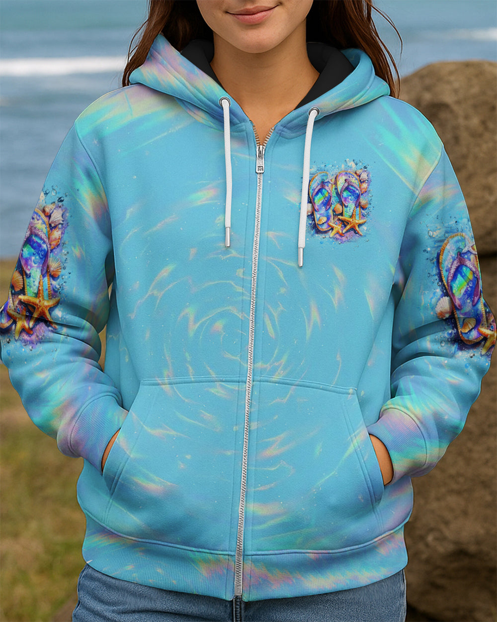 BLISSCORNERS LIFE IS BETTER IN FLIP-FLOPS AND SANDY TOES ALL OVER PRINT