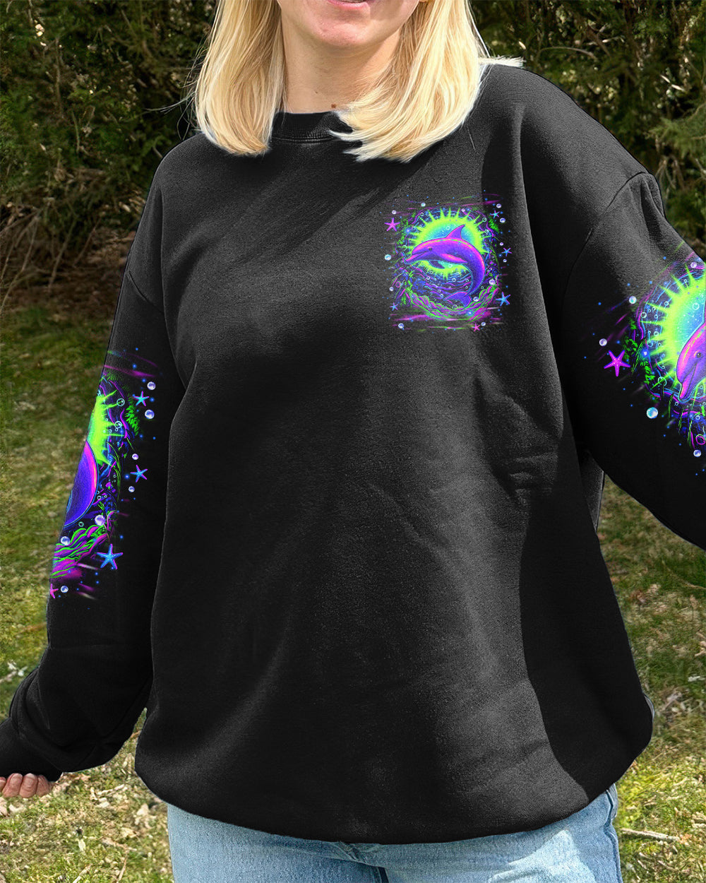 BLISSCORNERS SALTWATER HEALS EVERYTHING DOLPHIN ALL OVER PRINT