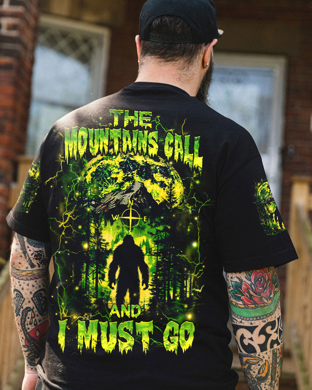 BLISSCORNERS THE MOUNTAINS CALL AND I MUST GO BIGFOOT ALL OVER PRINT