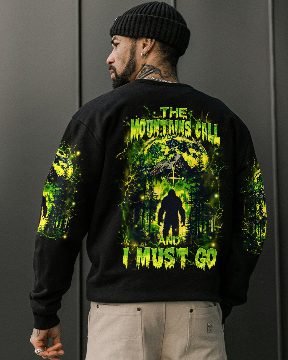 BLISSCORNERS THE MOUNTAINS CALL AND I MUST GO BIGFOOT ALL OVER PRINT