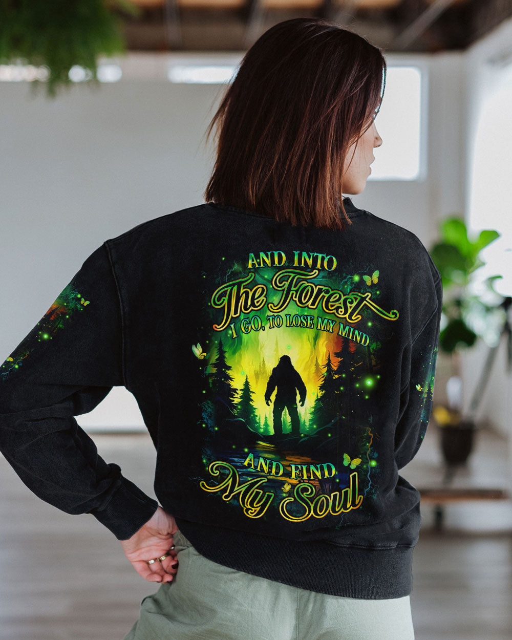 BLISSCORNERS AND INTO THE FOREST I GO BIGFOOT ALL OVER PRINT