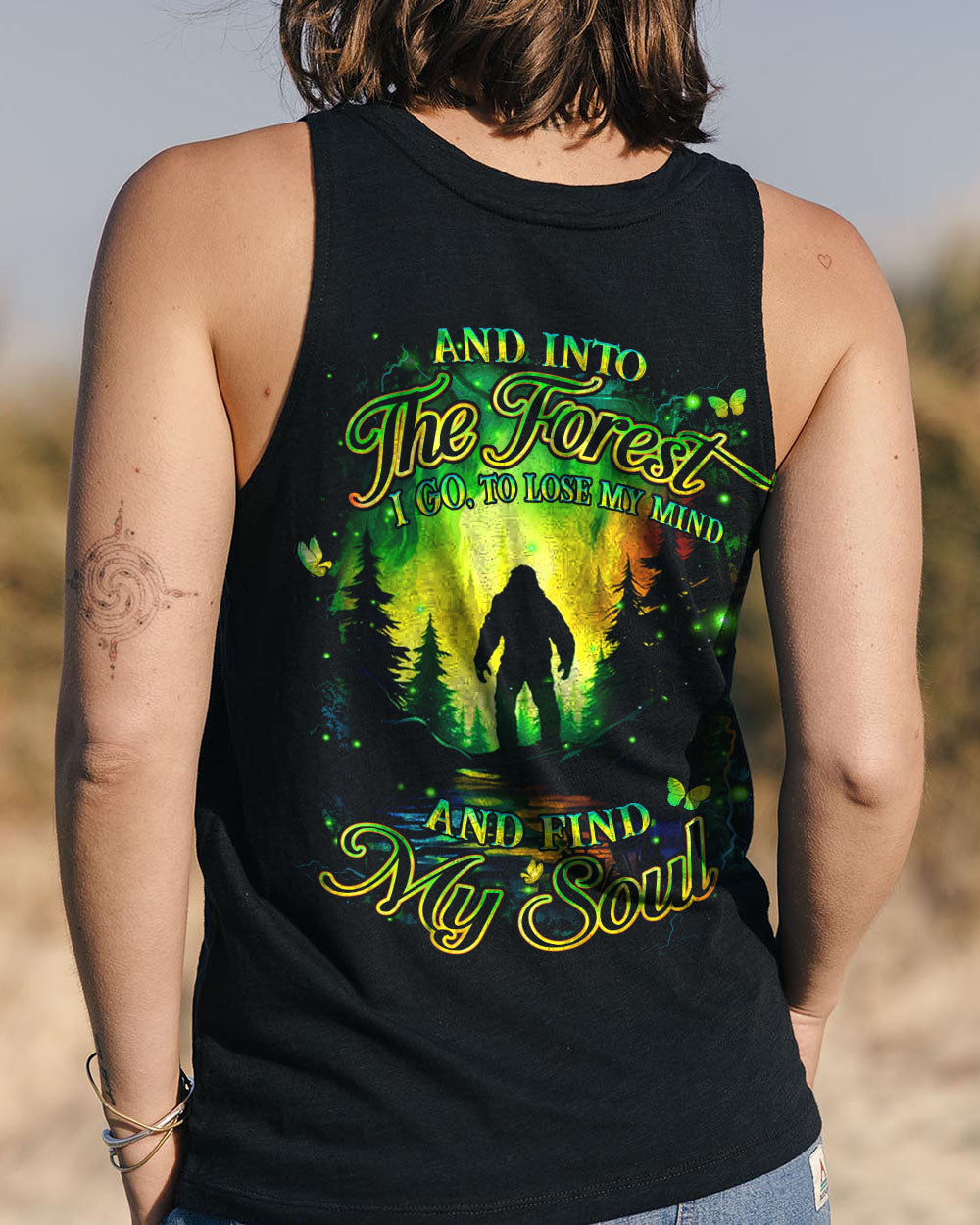 BLISSCORNERS AND INTO THE FOREST I GO BIGFOOT ALL OVER PRINT