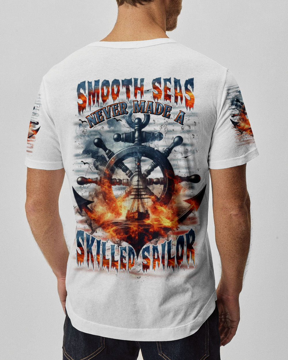 BLISSCORNERS SMOOTH SEAS NEVER MADE A SKILLED SAILOR ALL OVER PRINT