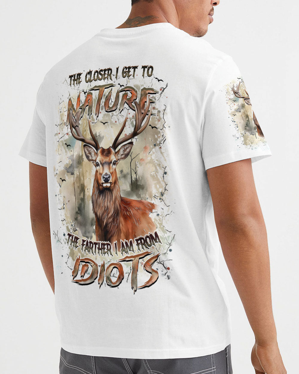 BLISSCORNERS THE CLOSER I GET TO NATURE DEER HUNTING ALL OVER PRINT