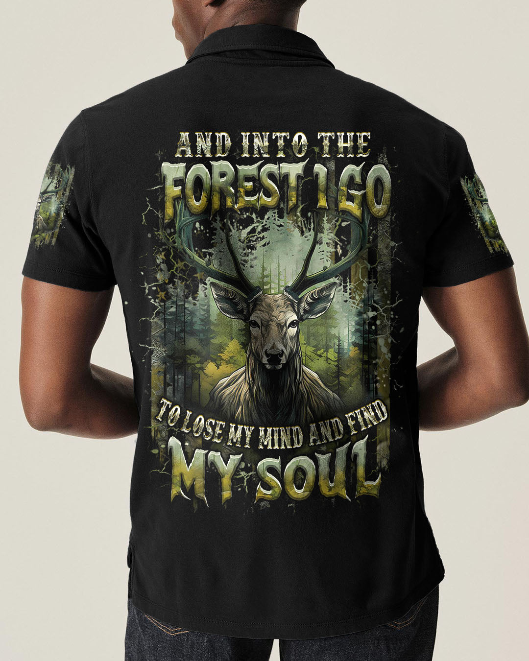 BLISSCORNERS AND INTO THE FOREST I GO DEER ALL OVER PRINT