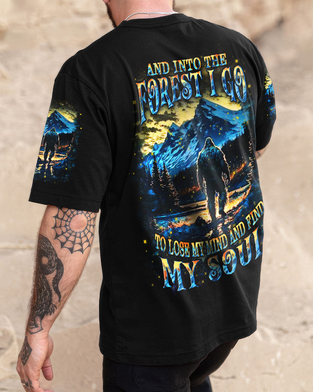 BLISSCORNERS AND INTO THE FOREST I GO BIGFOOT ALL OVER PRINT