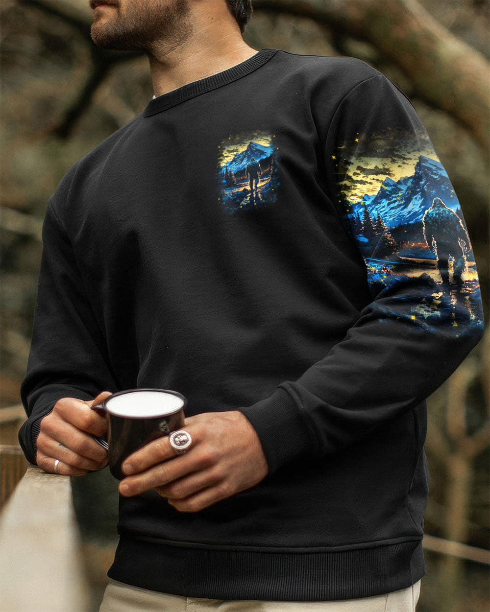 BLISSCORNERS AND INTO THE FOREST I GO BIGFOOT ALL OVER PRINT