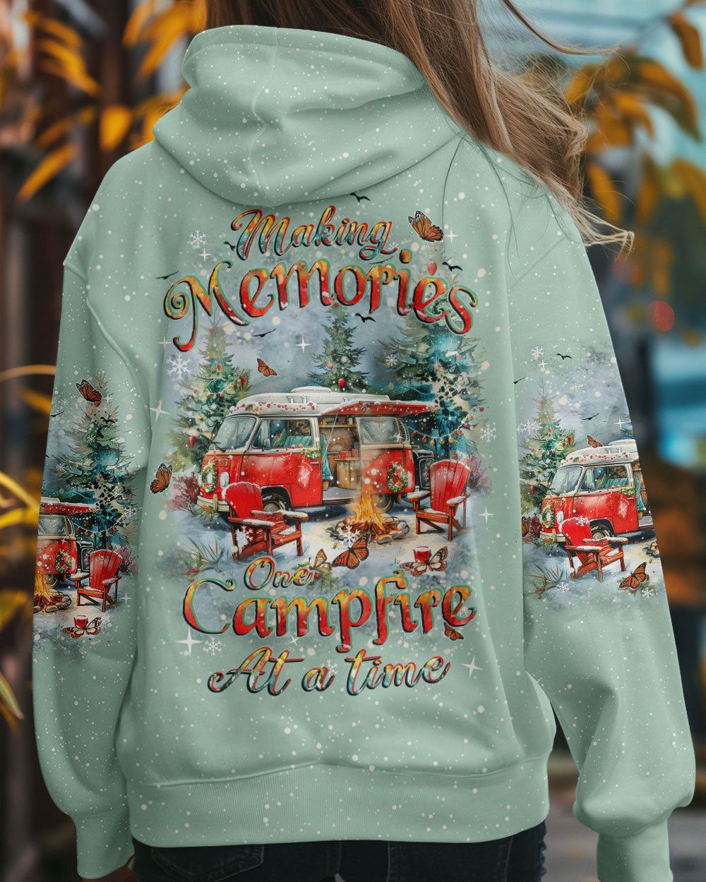 BLISSCORNERS MAKING MEMORIES ONE CAMPFIRE AT A TIME CHRISTMAS ALL OVER PRINT
