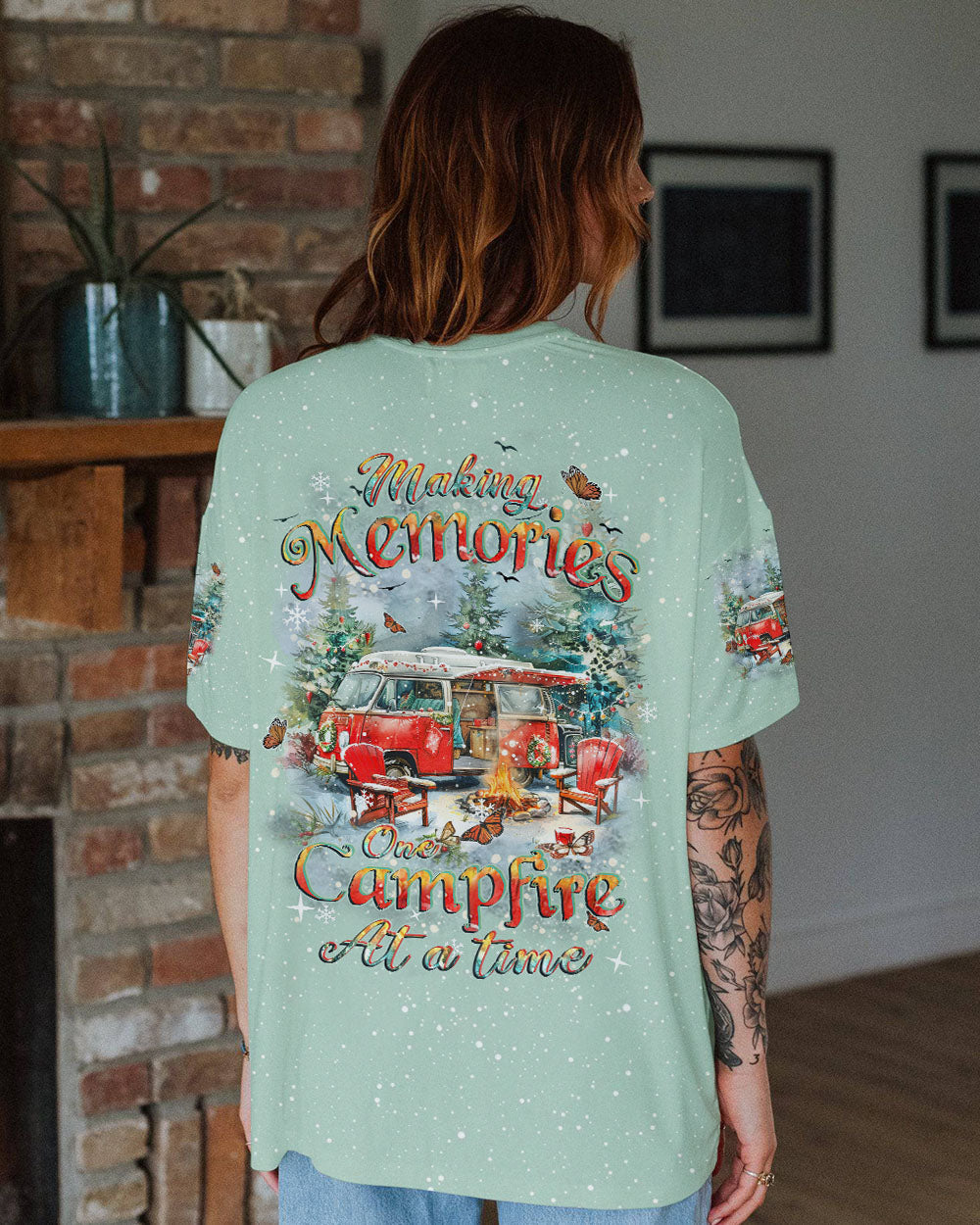 BLISSCORNERS MAKING MEMORIES ONE CAMPFIRE AT A TIME CHRISTMAS ALL OVER PRINT