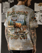 BLISSCORNERS BUCK AROUND AND FIND OUT HUNTING DEER ALL OVER PRINT