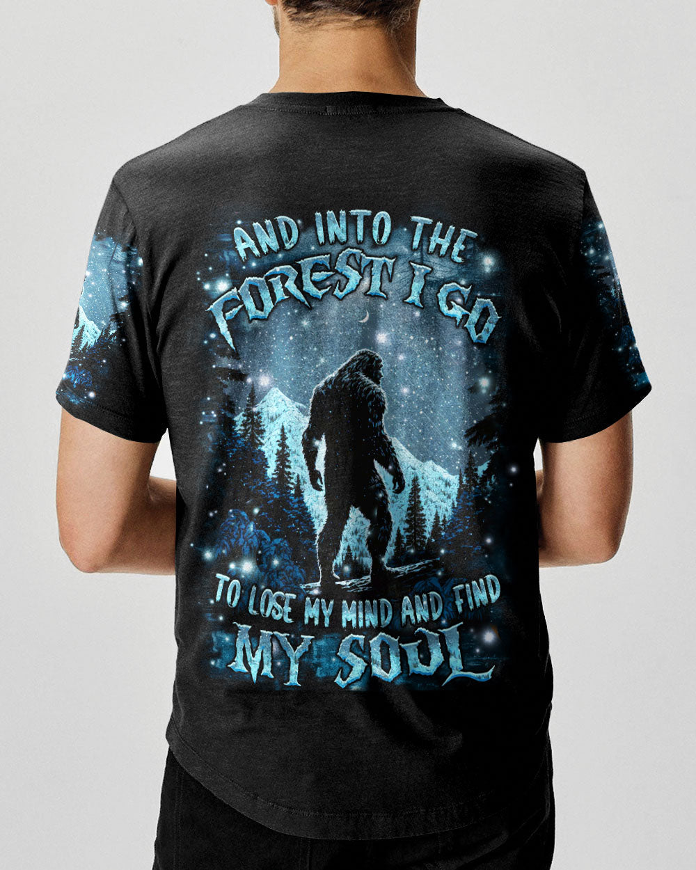 BLISSCORNERS AND INTO THE FOREST I GO BIGFOOT ALL OVER PRINT